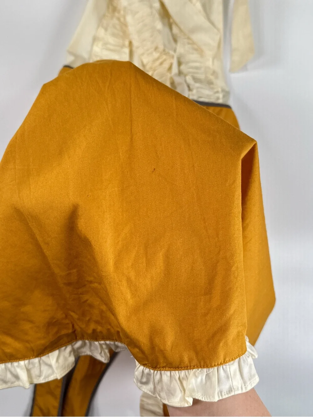 Anthropologie Halter Apron Ruffled Cotton Mustard Yellow OS